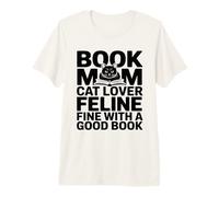 Libro Mamá Gato Amante Felino Bien con Un Buen Libro Lectura Camiseta Premium