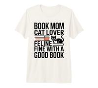 Libro Mamá Gato Amante Felino Bien con Un Buen Libro Lectura Camiseta Premium