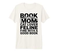 Libro Mamá Gato Amante Felino Bien con Un Buen Libro Lectura Camiseta Premium