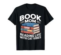 Libro Mamá Gato Amante Leyendo Vida con Gato Vibes Camiseta