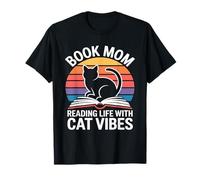 Libro Mamá Gato Amante Leyendo Vida con Gato Vibes Camiseta
