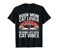 Libro Mamá Gato Amante Leyendo Vida con Gato Vibes Camiseta