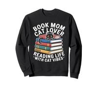 Libro Mamá Gato Amante Leyendo Vida con Gato Vibes Sudadera