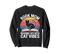 Libro Mamá Gato Amante Leyendo Vida con Gato Vibes Sudadera