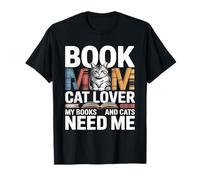 Libro Mamá Gato Amante Mis Libros Y Gatos Me Necesitan Camiseta