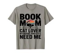 Libro Mamá Gato Amante Mis Libros Y Gatos Me Necesitan Camiseta