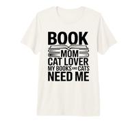 Libro Mamá Gato Amante Mis Libros Y Gatos Me Necesitan Camiseta Premium