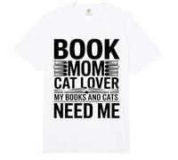 Libro Mamá Gato Amante Mis Libros Y Gatos Me Necesitan Comfort Colors Adult Heavyweight T-Shirt