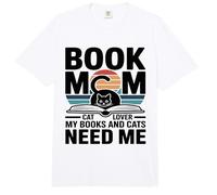 Libro Mamá Gato Amante Mis Libros Y Gatos Me Necesitan Comfort Colors Adult Heavyweight T-Shirt