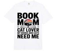 Libro Mamá Gato Amante Mis Libros Y Gatos Me Necesitan Comfort Colors Adult Heavyweight T-Shirt