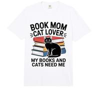 Libro Mamá Gato Amante Mis Libros Y Gatos Me Necesitan Comfort Colors Adult Heavyweight T-Shirt