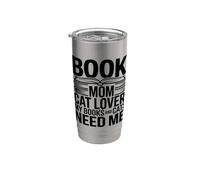 Libro Mamá Gato Amante Mis Libros Y Gatos Me Necesitan Vaso térmico de acero inoxidable de doble pared