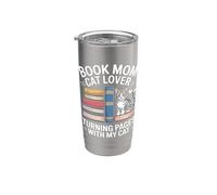 Libro Mamá Gato Amante Pasando Páginas Con Mi Gato Vaso térmico de acero inoxidable de doble pared