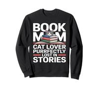Libro Mamá Purrfectly Lost In Stories Gato Lectura Sudadera