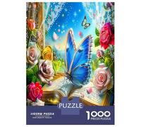 Libro mariposa rosa 1000 Piezas Puzzle Premium Magia floral de cuento Set De Puzzle, Cartón Premium - Para Mayores Entusiastas, Entrena La Concentración, Regalo De Inauguración O Oficina 52x38cm/1000p