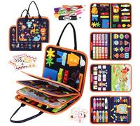 Libro Montessori 1 2 Años, Busy Board Montessori de Fieltro, Busy Book, Juguetes de Tablero Sensorial, Juegos Educativos Niños 2 3 4 5 Años, Motricidad Fina y Autonomía Infantil para Niños y Niñas