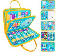 Libro Montessori 1 año 20 en 1 de Fieltro con Doble Velcro-Monstruos|Busy Board Montessori 1 año|Quiet Book|Juguetes Montessori 1 años Educativos Motricidad Fina|Busy Book|Libro Texturas Bebe