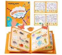 Libro Montessori Sensorial Educativo 1 2 3 4 Años - Busy Book Montessori - Libro de Pintura con Agua Reutilizable y Dibujos de Animales - Regalo Montessori de Navidad para Niños y Niñas