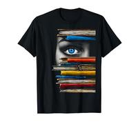 Libro Mujer Gráfico Retrato Ojos Arte Camiseta