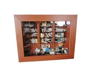 Libro Nook Miniature Kit - Estantería Para Libros Pequeños, Biblioteca De Miniatura Pequeña De Madera | Ornamento De Estantería Portátil Con Pequeños Libros, Decoración De Estanterías En Miniatura Par