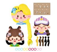 Libro ocupado de cabello trenzado, juguetes de trenzado de libro ocupado para niñas | Libro ocupado de princesa, material educativo para trenzas de cabello,Juguetes de clasificación de habilidades