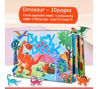 Libro Ocupado Interactivo, Libro de Pegatinas Reutilizable con Tema de Dinosaurios, Clasificación de Alimentos por Color y Formas, Juego de Rompecabezas Educativo