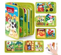 Libro Ocupado para niños - Actividad de Viaje Tema de Granja Tablero de Aprendizaje Interactivo Tela Suave Juego sensorial de Desarrollo Educativo Juego Tranquilo Ocupado