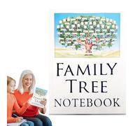 Libro organizador de árboles genealógicos, Diario de historia familiar - Gráficos de cuadernos de árbol genealógico,Gráfico y formulario del árbol genealógico, libro de registro de la historia de los