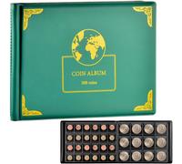 Libro organizador de colecci n de monedas, estuche de almacenamiento, lbum para monedas de 20/25/27/30/38 mm (verde), 300 bolsillos