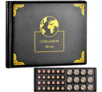 Libro organizador de colecci n de monedas, estuche de almacenamiento, lbum para monedas de 20/25/27/30/38 mm (negro), 300 bolsillos