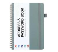 Libro organizador de contraseñas, cuaderno de contraseñas, cuaderno portátil organizador de contraseñas, cuaderno espiral compacto para familiares, amigos o colegas