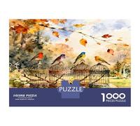 Libro Pájaro Otoño 1000 Piezas Set De Serenidad Natural Puzzle Cartón Premium - Antiestrés Y Decoración, Regalo para Mujeres, Hombres Y Niños, Entrena El Cerebro 70x50cm/1000pcs