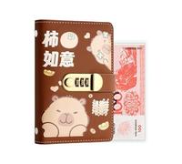 Libro para ahorrar dinero, cuaderno de gestión de dinero Capybara con cerradura, carpeta para ahorrar dinero para planificación financiera, para autónomos, graduados, estudiantes, principiantes