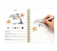 Libro para colorear acuarelas,Educativo Relajante Animales Divertidos | Libro de Acuarela para principiantes y guía de signos | para Niños Niñas Adultos Oficina Escuela Viajes Practicando
