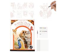 Libro para colorear con agua: juego de viaje profesional de 3 pliegues, bloc de dibujo de acuarela portátil para principiantes, kit de pintura de dibujo creativo, suministros de arte para el hogar, es