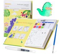 Libro para colorear de acuarela de 18 páginas para niños de 3 a 12 años, para colorear con libros de agua para niños pequeños, juego de bloques de pintura para niños con pinturas y pinceles, regalo