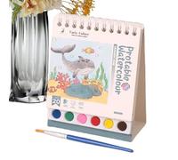 Libro para colorear de acuarela | Libro de ejercicios de acuarela regrabable con colores - Libro educativo para colorear con actividades educativas para preescolar