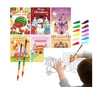 Libro para colorear de acuarela, libro de pintura de acuarela - Libro de pintura de acuarela para niños pequeños | 7 libros para colorear, cuaderno de ejercicios educativos, pintura sobre papel