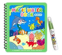 Libro para colorear de agua, Libro de pintura del mundo submarino reutilizable con bolígrafo, dibujo y reconocimiento de juguetes para niños, juguetes educativos divertidos para niñas, libros para co