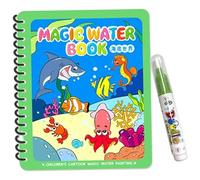 Libro para colorear de agua, Libro de pintura del mundo submarino reutilizable con pluma, dibujo y reconocimiento juguetes para niños, juguetes educativos divertidos para niñas, regalo de niños