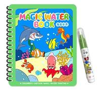 Libro para Colorear de Agua, Libro de Pintura del Mundo Submarino Reutilizable con Pluma, Dibujo y reconocimiento Juguetes para niños, Juguetes educativos Divertidos para niñas, Regalo de niños #
