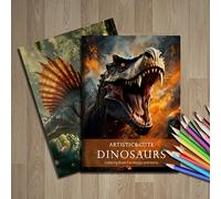 Libro para Colorear de Dinosaurios para Adultos - Edición de 20 Páginas, Maestro , 2026, Ideal para Dibujar, al Colegio, , Regalos para Fiestas