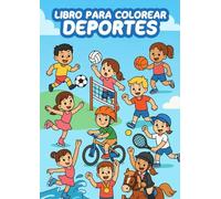 Libro para colorear deportes de Lastuf Games: Más de 35 dibujos de fútbol, baloncesto, tenis y muchos deportes más • Libro para colorear para niños y ... • Actividad creativa, divertida y educativa