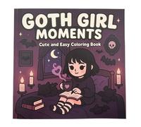 Libro para colorear Goth Girl Moments, espeluznante y lindo libro para colorear de Halloween, arte y manualidades divertidas para adolescentes y adultos, perfecto para relajación, creatividad