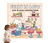 Libro para colorear, libro de colorear fácil - Páginas divertidas con dibujos animados de boda y amor romántico, juego creativo simple para niños adolescentes y adultos antiestrés Relax