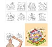 Libro para colorear "Little Corner" - 40 acogedores garabatos de dibujos animados para decoración de interiores esquinas, libros para colorear sencillos para adultos | un y relajante libro