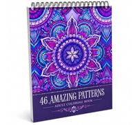Libro para colorear Mandala de 46 páginas para colorear para adultos y adolescentes Relajación y alivio del estrés Libro encuadernado en espiral para mujeres Mindfulness Mandala Patterns Classic