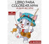 LIBRO PARA COLOREAR Niños A Partir De 4 Años: 35 hermosos motivos en formato de bloque A4, perfectos para jardín de infantes o preescolar (Creative Chaos)