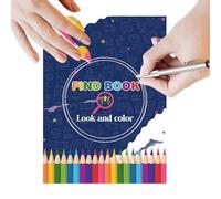 Libro para colorear para niños, actividad relajante para colorear para adolescentes, búsqueda gruesa y compacta y encontrar actividad con juego creativo para el hogar y las vacaciones
