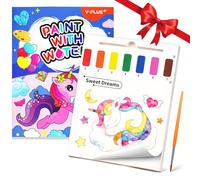 Libro para colorear YPLUS con acuarelas para niños pequeños, papel de acuarela para niños de 1-3, 2-4 años, libro mágico, regalo de manualidades para dibujar - Unicornio
